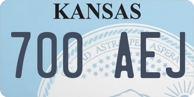 KS license plate 700AEJ