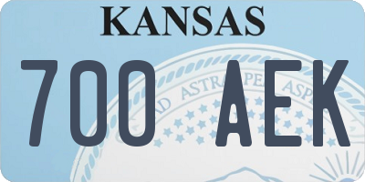 KS license plate 700AEK