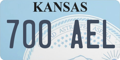 KS license plate 700AEL