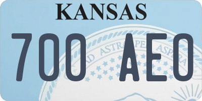 KS license plate 700AEO