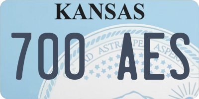 KS license plate 700AES