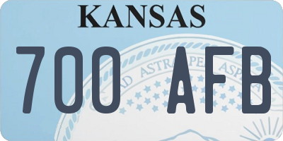 KS license plate 700AFB