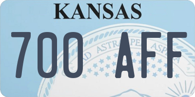KS license plate 700AFF