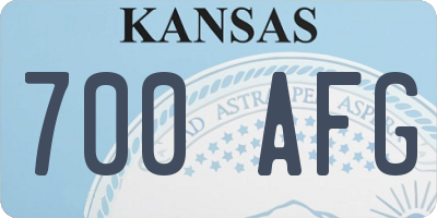 KS license plate 700AFG