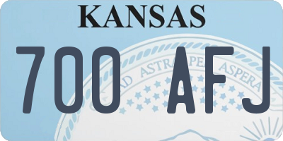 KS license plate 700AFJ