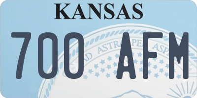 KS license plate 700AFM