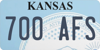 KS license plate 700AFS