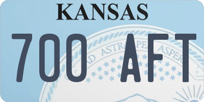 KS license plate 700AFT