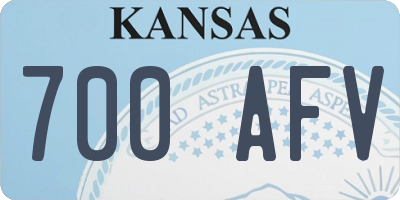KS license plate 700AFV