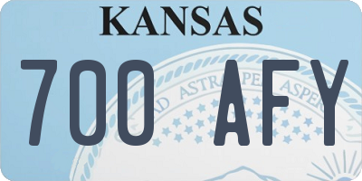 KS license plate 700AFY