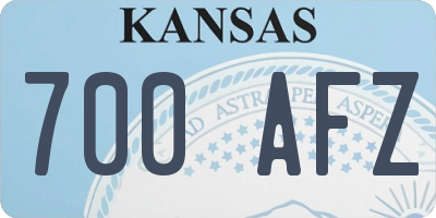 KS license plate 700AFZ