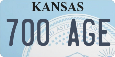 KS license plate 700AGE