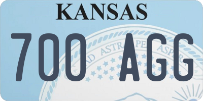KS license plate 700AGG