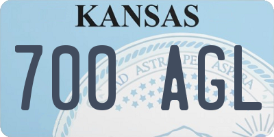 KS license plate 700AGL