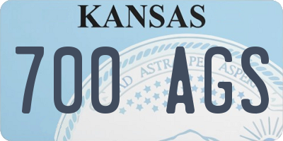 KS license plate 700AGS