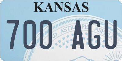 KS license plate 700AGU