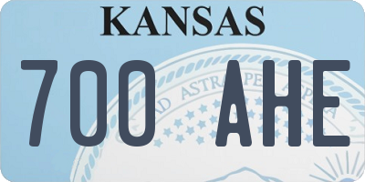 KS license plate 700AHE