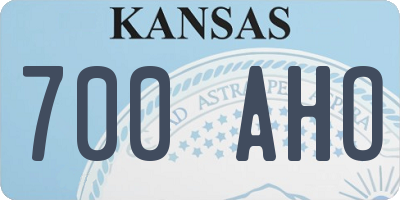 KS license plate 700AHO