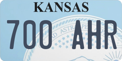 KS license plate 700AHR