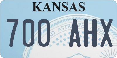 KS license plate 700AHX