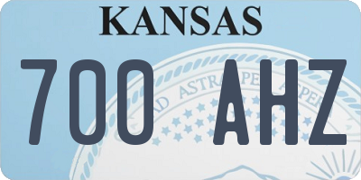 KS license plate 700AHZ
