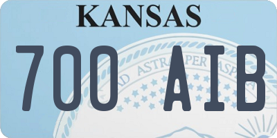 KS license plate 700AIB