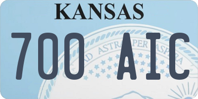 KS license plate 700AIC