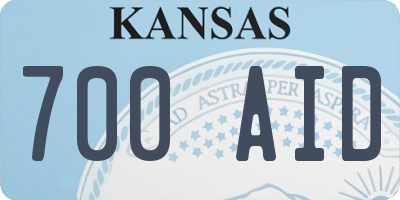 KS license plate 700AID