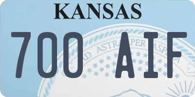 KS license plate 700AIF