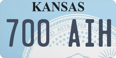 KS license plate 700AIH