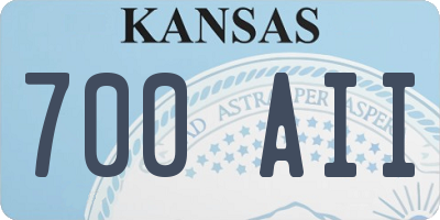 KS license plate 700AII