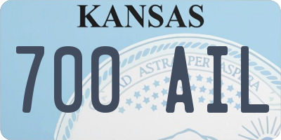 KS license plate 700AIL