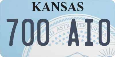 KS license plate 700AIO