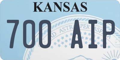 KS license plate 700AIP