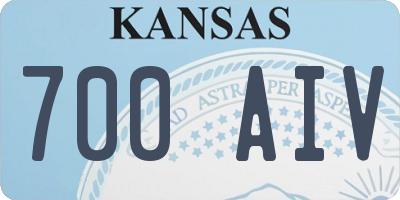 KS license plate 700AIV