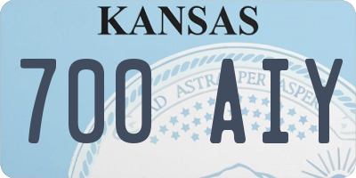 KS license plate 700AIY