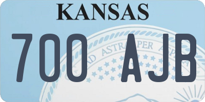 KS license plate 700AJB