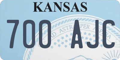 KS license plate 700AJC
