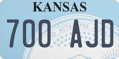 KS license plate 700AJD