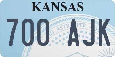 KS license plate 700AJK
