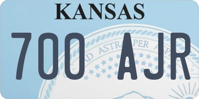 KS license plate 700AJR