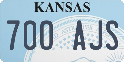 KS license plate 700AJS