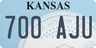 KS license plate 700AJU