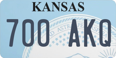 KS license plate 700AKQ