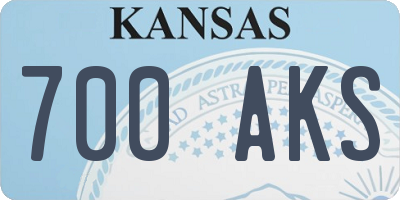 KS license plate 700AKS