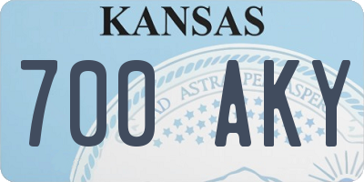 KS license plate 700AKY