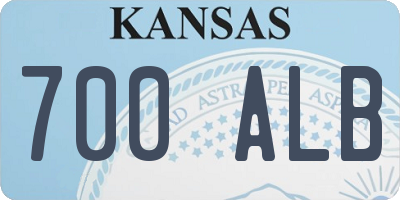 KS license plate 700ALB