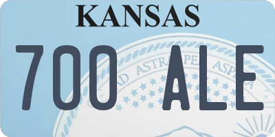 KS license plate 700ALE