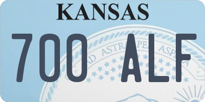 KS license plate 700ALF