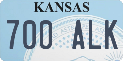 KS license plate 700ALK
